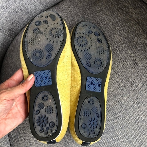 Vintage Y2K Kitson LA yellow velvet embellished ballet flats 8.5 - Picture 8 of 9